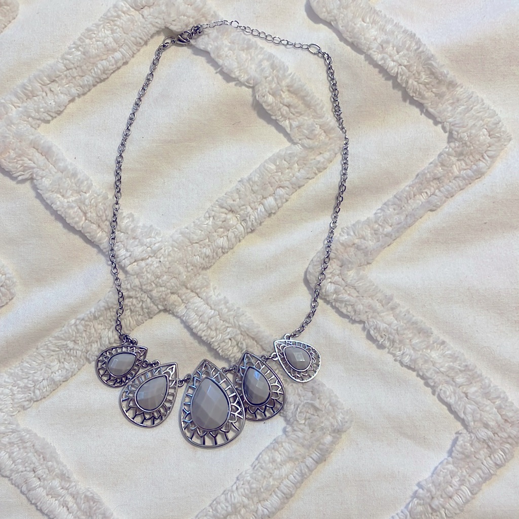 Sterling Silver And Grey Accent Necklace 6$